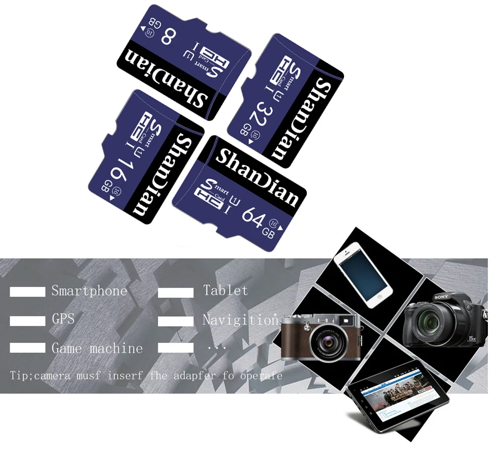 SHANDIAN High Speed Ultra Mini TF Card 8GB 16GB 32GB 64GB 128GB C10 SD Memory Card For Car GPS Navigation Navi - ANKUX.COM