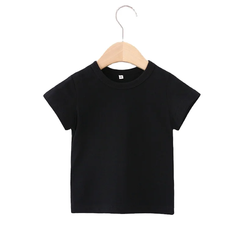 

Children's t-shirt pure cotton short-sleeved t-shirt summer solid color t-shirt bottoming shirt