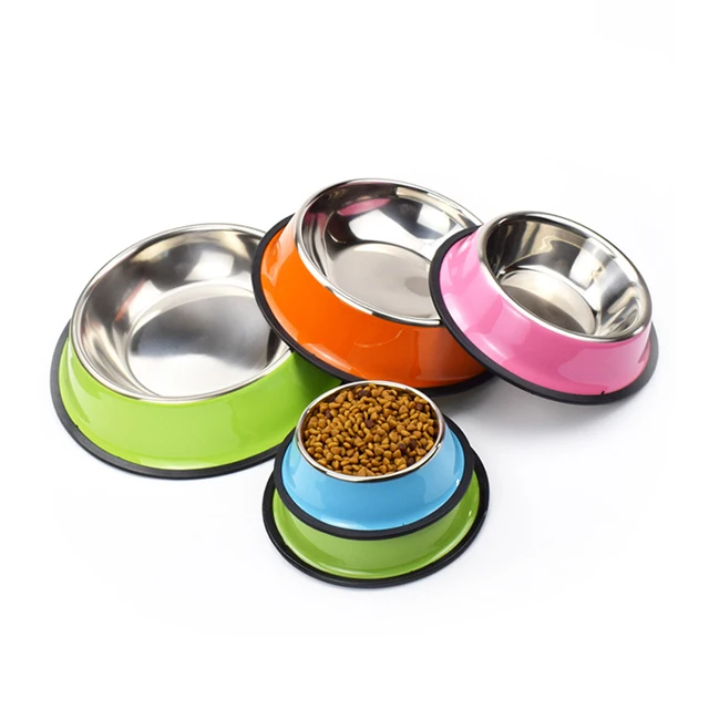 

Wholesale Anti-skid Drinking Feeding Stainless Steel Dog Bowl Food Container, Picture