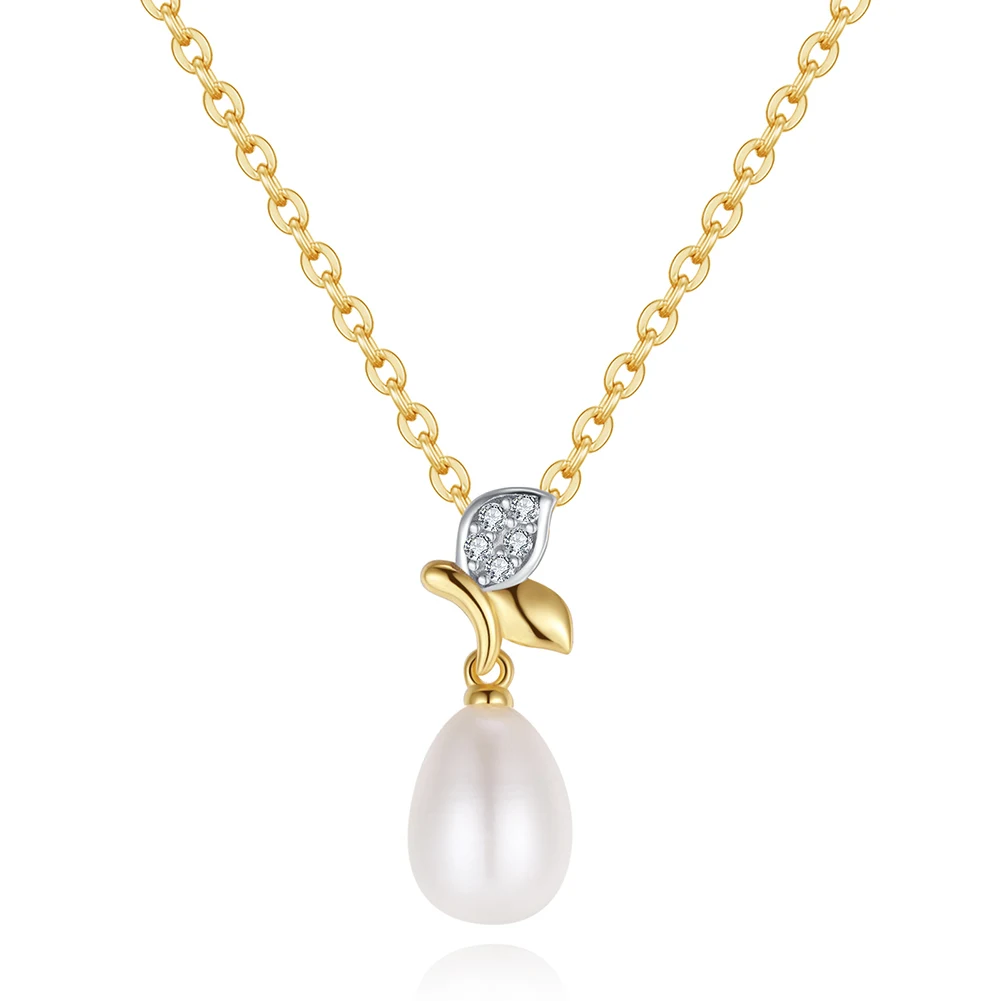 GPN43 RINNTIN 8-11mm Single Pearl Freshwater Cultured Pearl Pendant S925 Silver Dainty Necklaces Jewelry Gift for Women