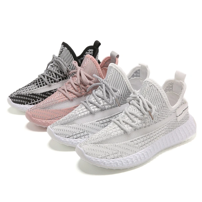 

wholesale cheap pries women's fashion sneakers women running shoes Fashion brand Leisure trend custom shoes, White+black+grey+pink