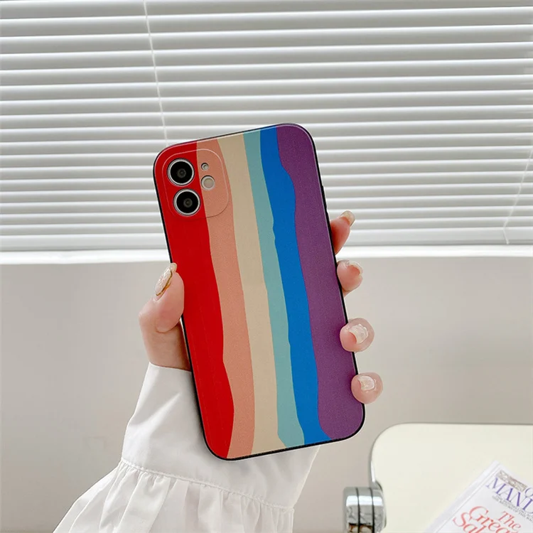 

2021Rainbow Color Phone Case For iPhone 11 Gradual Colors Mobile Phone Case For iPhone 13 Soft TPU Case For iPhone 12 Pro Max, A variety of color