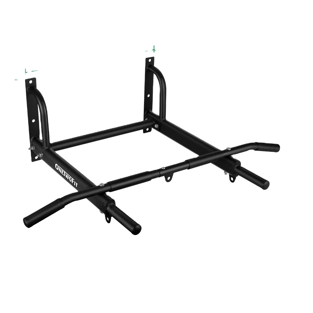 

Onetwofit Home Gym Fitness Exercise Equipment Chin Up Bar Wall Mounted Pull Up Bar Horizontal Pull Up Bar, Black