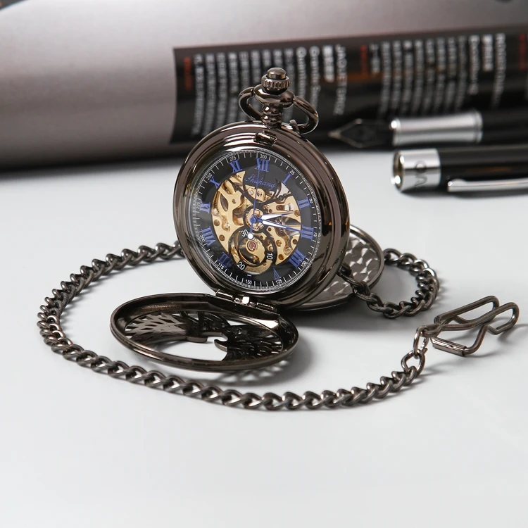 
GOHUOS Luxury hand winding mechanical pocket watches for men private label mechanical watch 