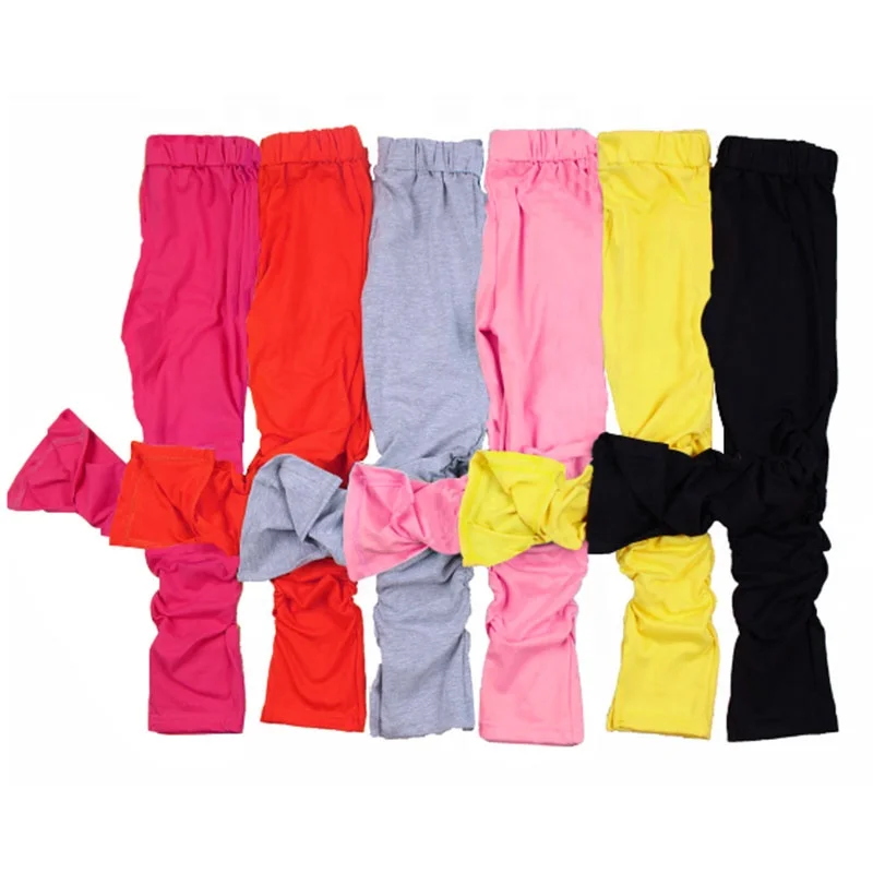 

2020 New Arrival Girls Stacked Pants Ruffle Trousers Fashion Kids Clothing Leggings Solid Color Children Clothes Joggers, As picture