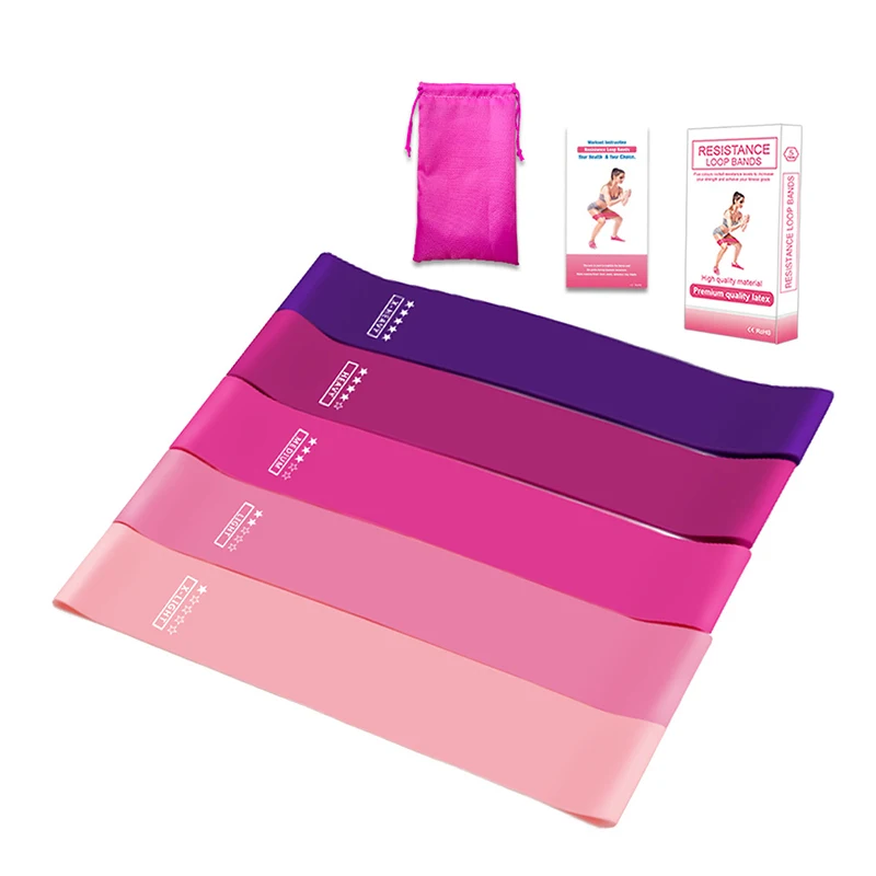 

Red Gradient Fitness Training Stretch Band Latex Non Latex Resistance Elastic Hip Gym Booty Bands, Light pink, pink, rose red, light purple, purple