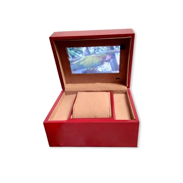 

High-end and creative 4.3" video gift box with lcd screen wooden video display screen watches box lcd, Customized