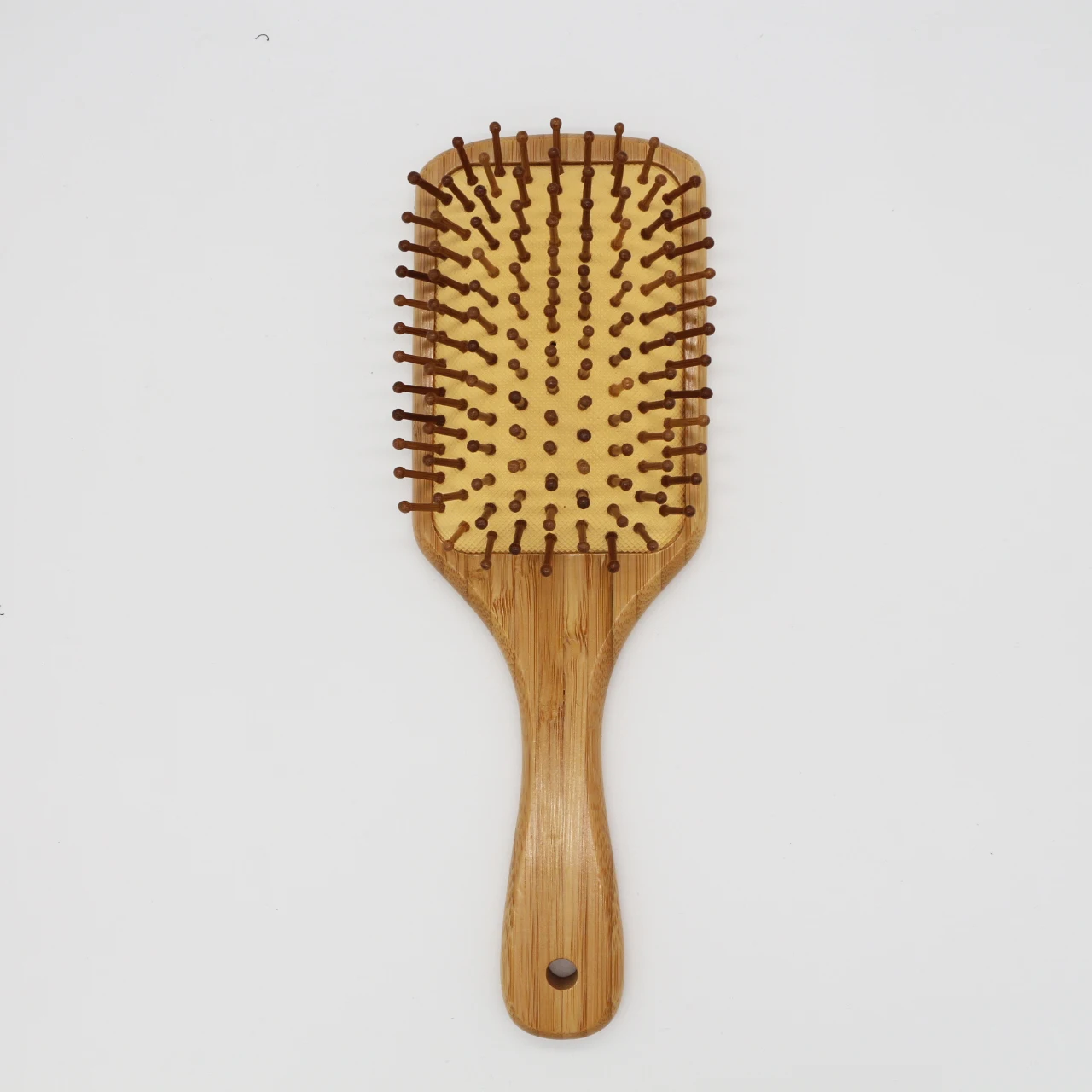 

Eco-friendly Massage Custom Logo Bamboo Paddle Cushion Hair Brush, Natural