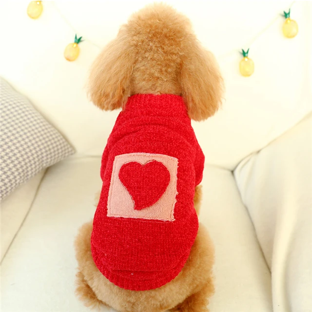 

New Style Comfortable Sugar Cube Love Sweater For Autumn And Winter Pet Cloth, As show