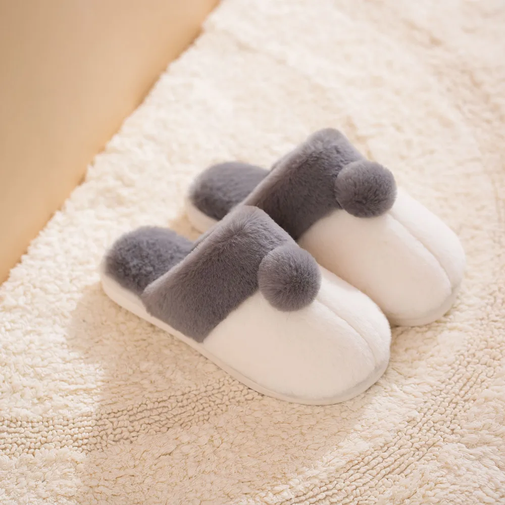 

Womens Winter Warm Furry Slippers Ladies Cute Plush faux Fox Hair Sandal Shoes Fluffy Slippers Womens Fur Slippers for Women