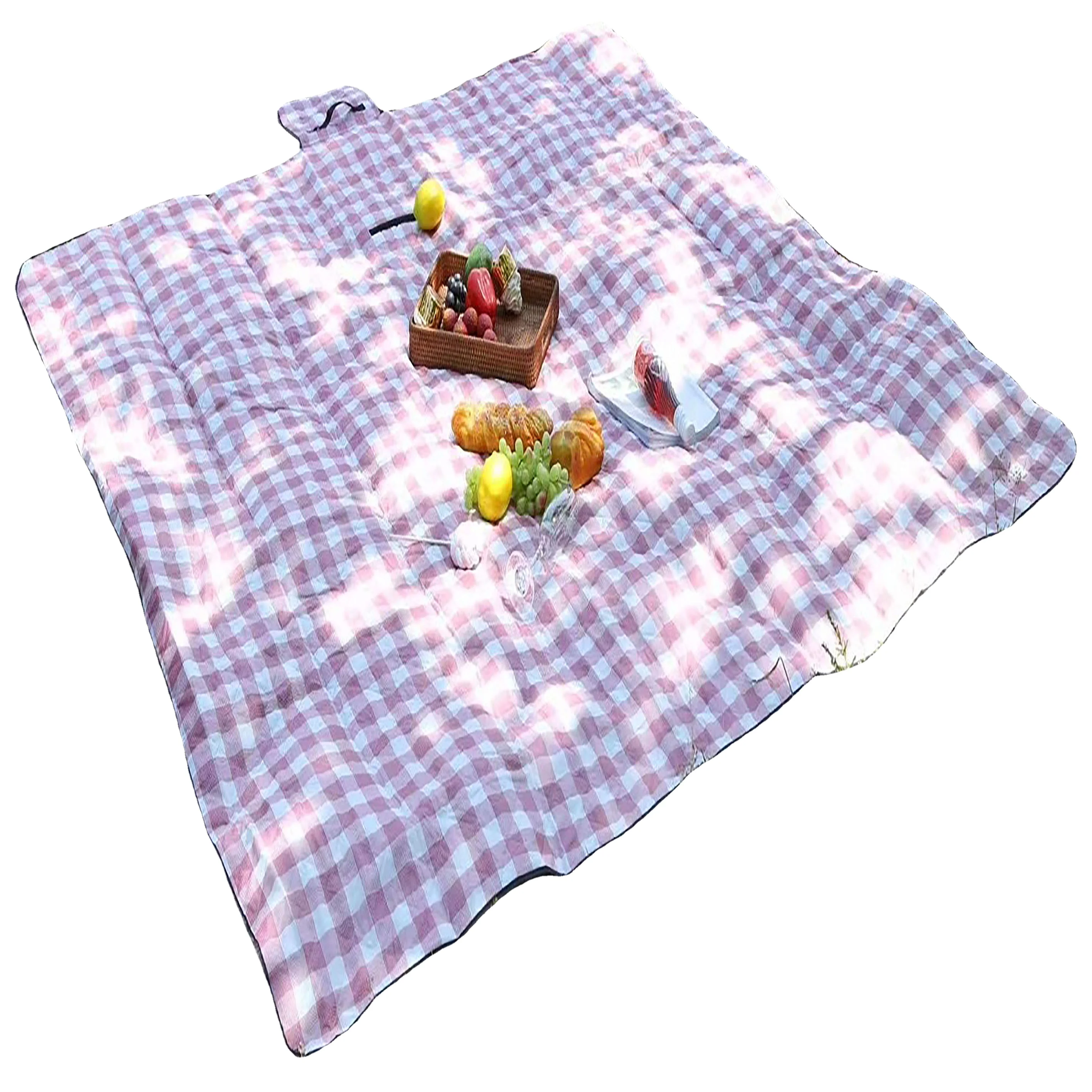 

BSCI Factory Wholesale Custom Outdoor Extra Big Large Waterproof Foldable Travel Beach Picnic Blanket for Outdoor, Green leaves, can be customzied