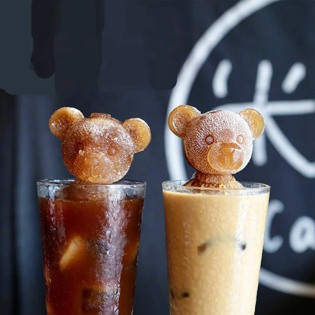 

Creative Bear Ice Tray Coffee Milk Tea Ice Sculpture Diy Cake Decoration Silicone Mold