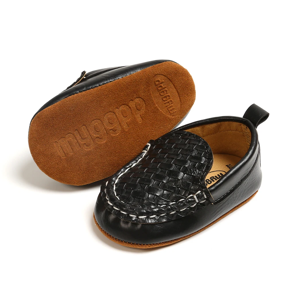 
Quick shipping PU leather soft sole moccasins toddler boy baby loafers shoes 
