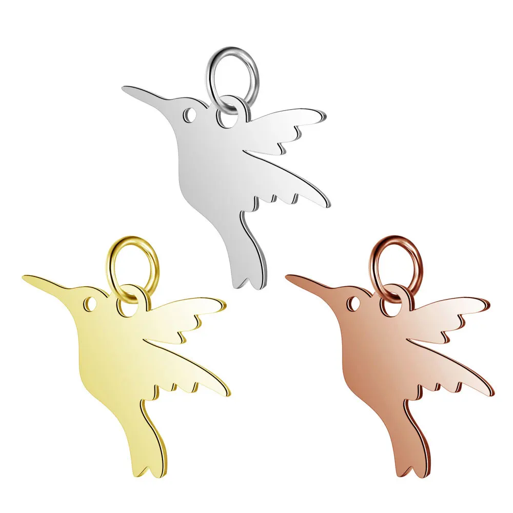 

Mirror Polished Animal Stainless Steel OEM Jewelry Findings DIY Birds Charms, Gold plated