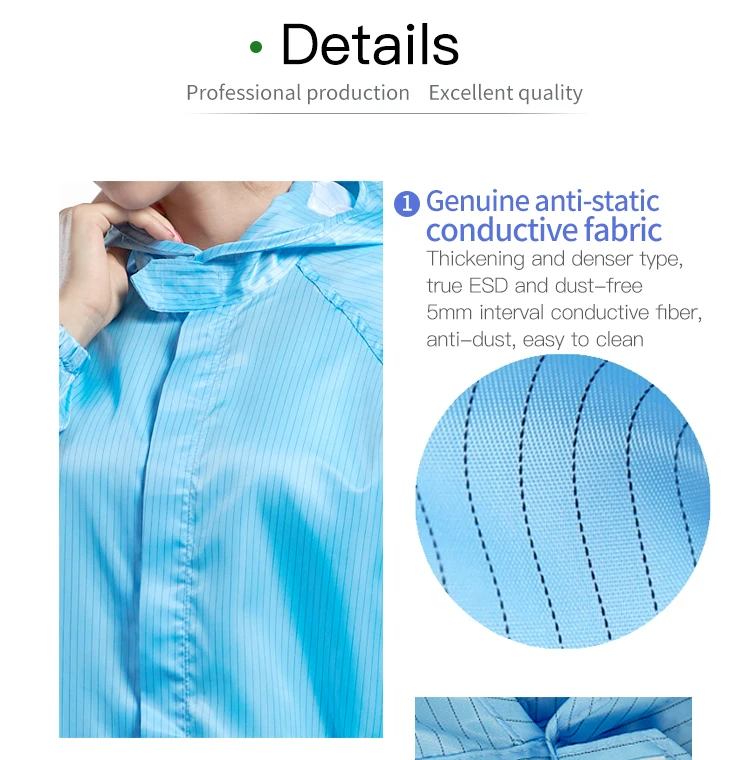 1000 class factory custom cleanroom worker suit non woven fabric antistatic esd coverall clean room clothes - KingCare | KingCare.net
