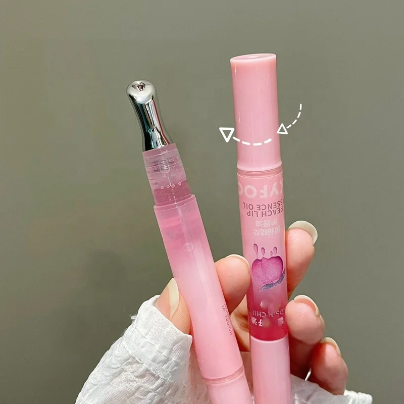 Peach Essential Oil Lip Oil Handmade Cosmetics Own Brand Custom Flavor Moisturizing Lip Oil