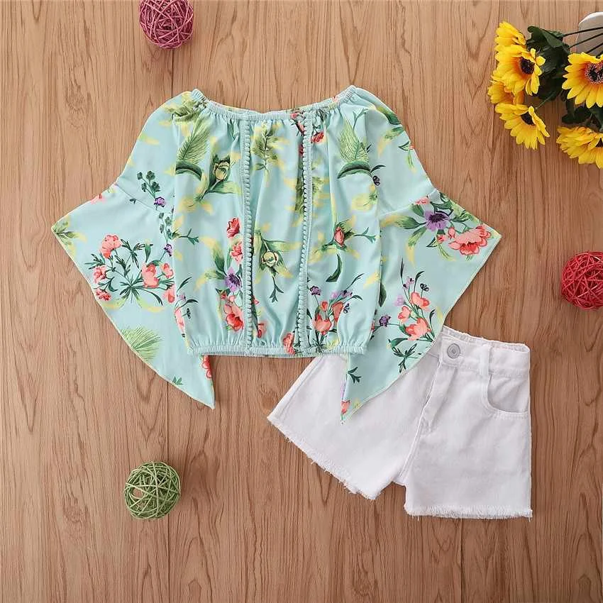 

Boutique Trendy Girl Clothes Floral Printed Clothing Sets High Quality Girl Outfits