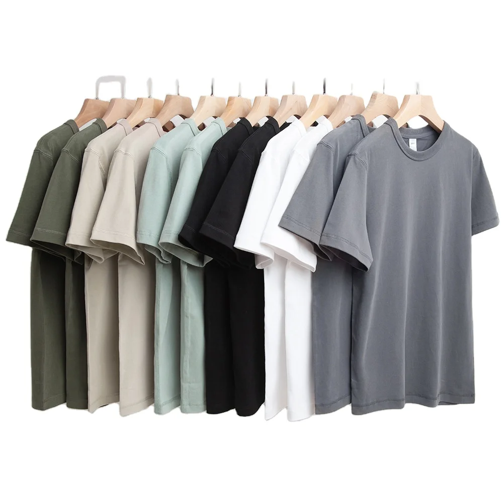 

High Quality Custom Printing tshirt Blank 250gsm 100% Cotton Men T shirt Wholesale plain In Bulk shirts for men