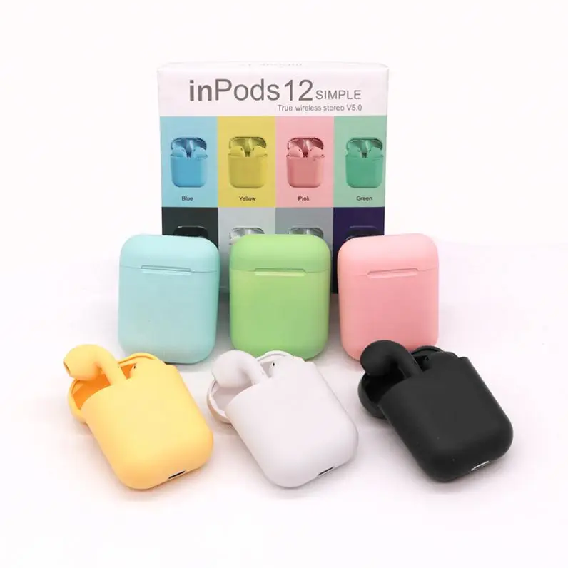 

2021 Amazon Best selling Ear pods Air 2 Pods Wireless Macaron Inpods 12 i12 TWS Earphone Earbuds
