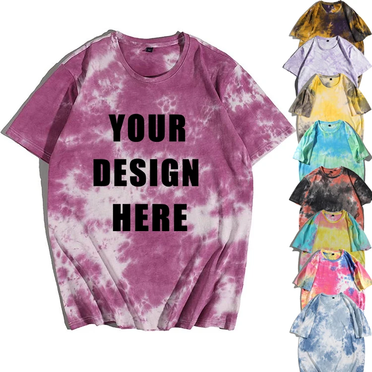 

2021 Fashion Design Oversized T-shirt with Your Own Logo Tshirts Tie Dye Custom Printed T Shirt Unisex Blank Hip Hop Adults