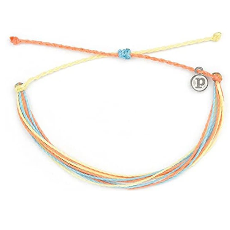 

Fresh Handmade Small Surfer Rope Wax Adjustable Hand Rope Bracelet for Woman, Picture shows