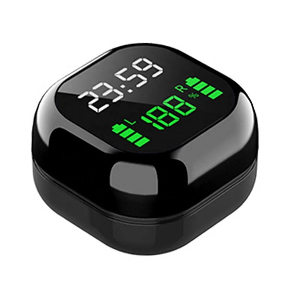 

Sports BT 5.1 TWS in ear LED battery digital display true Wireless earbuds headphones With Charging stand for iphone 12, Black, blue, purple,white ,gold