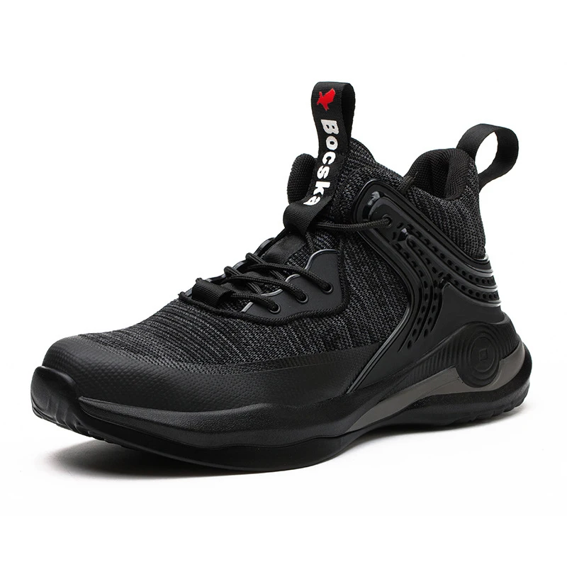 

New style impact proof and stab proof steel toe safety shoes light breathable stab resistant safety shoes, Black