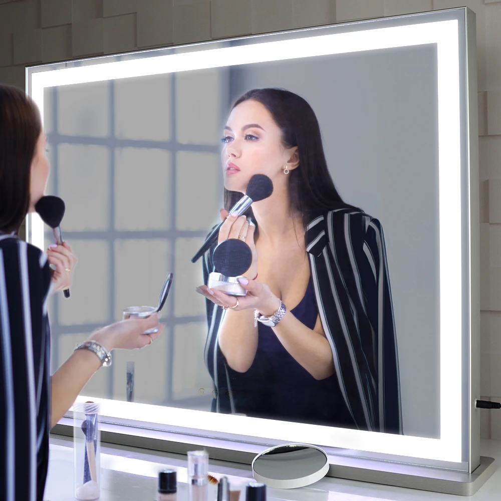 

Beautme Hollywood Mirror led Vanity Makeup Mirror with lighting around, Silver