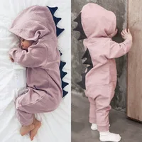 

Cute style halloween dinosaur ropa de bebe hooded baby romper jumpsuit clothes long sleeve solid baby rompers newborn outfit