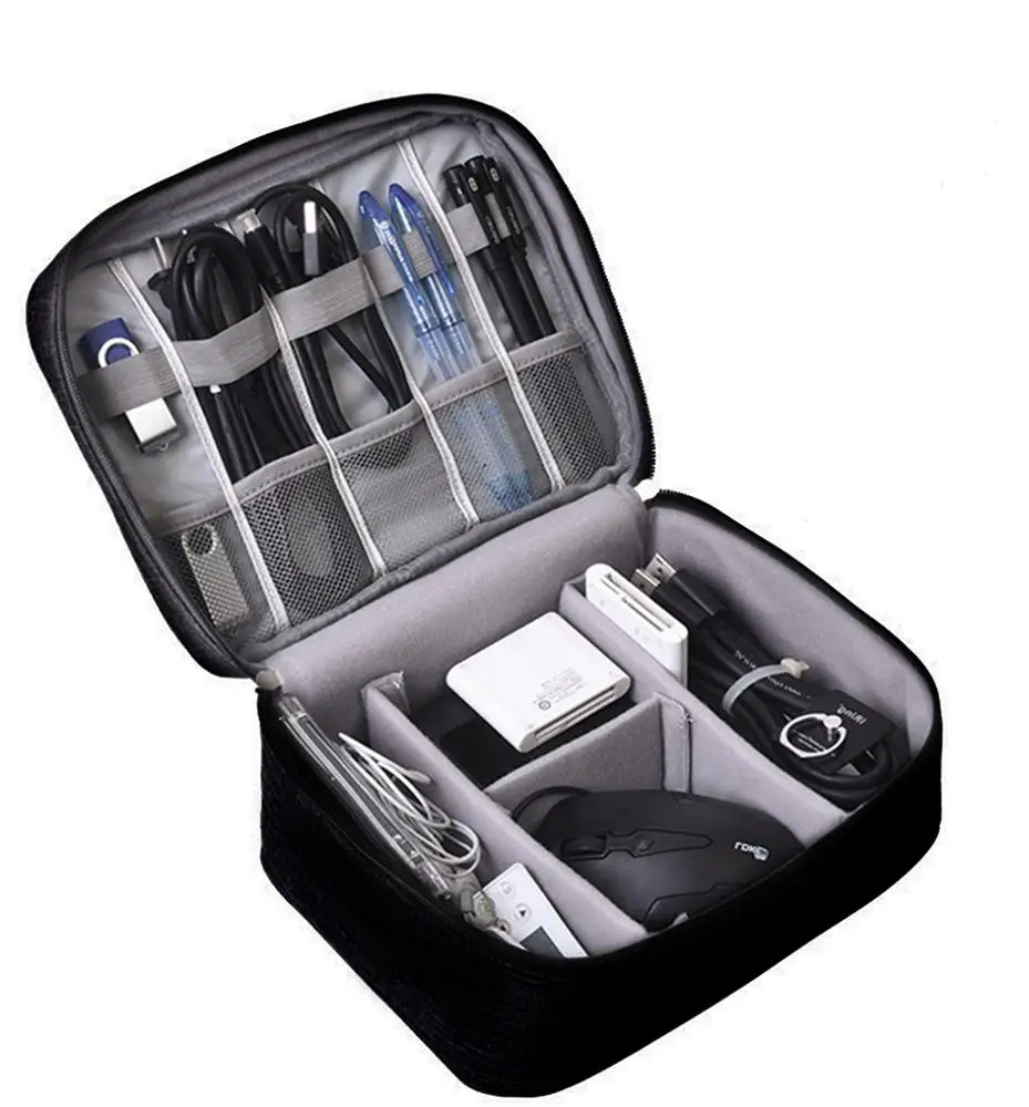 

Double Layers Travel Electronics Accessories Oxford Digital Phone Storage Bags Cable wires storage organizer