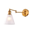 Hotel Bedside Reading Swing Arm Wall Lamp, Antique Vintage Industrial Boundary Glass Sconce Wall Light Bracket