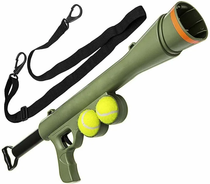 

Pet Dog Gun funny Toy Training Muzzle Catapult Interactive Tool Outdoor puzzle Toys Dog tennis ball launcher, Colorful