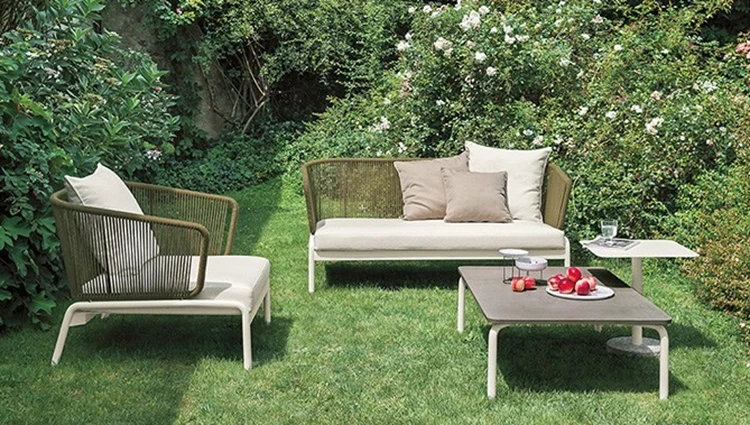 Leisure Outdoor Patio  Sectional Furniture Conversation Black Wicker Sofa