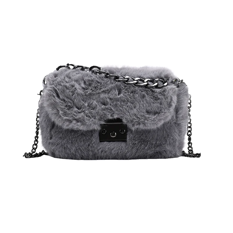 

2020 Winter Faux FurTrendy Ladies Hand Bag Purses Luxury Warm Small Crossbody Bags for Women Shoulder Handbags