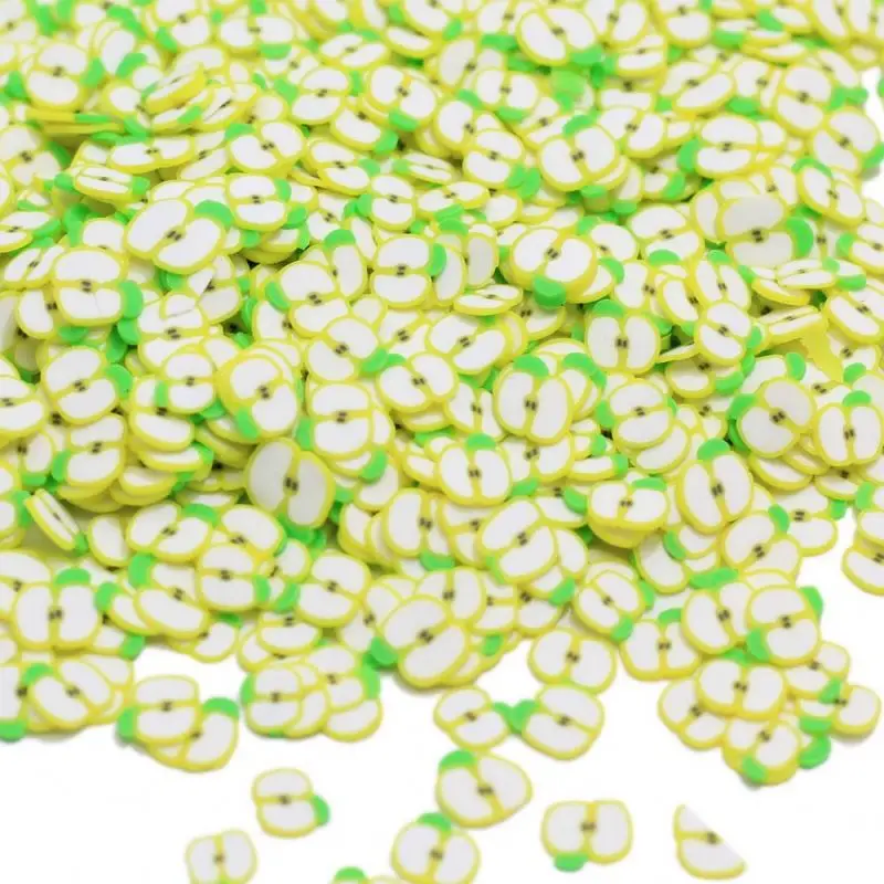 Cute Polymer Clay Fruit Sprinkle Apple Slices  for Crafts Phone Deco DIY Scrapbooking