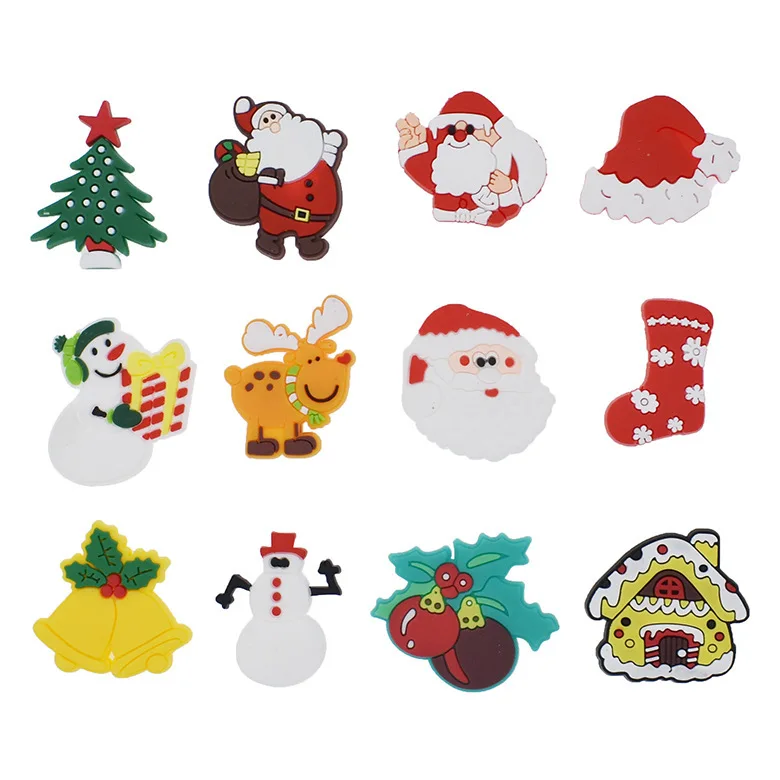 

Top Christmas Recommendations Croc Charms Santa Claus Elk Snowman Croc Charms Luxury Christmas Accessories For Crocs, As picture