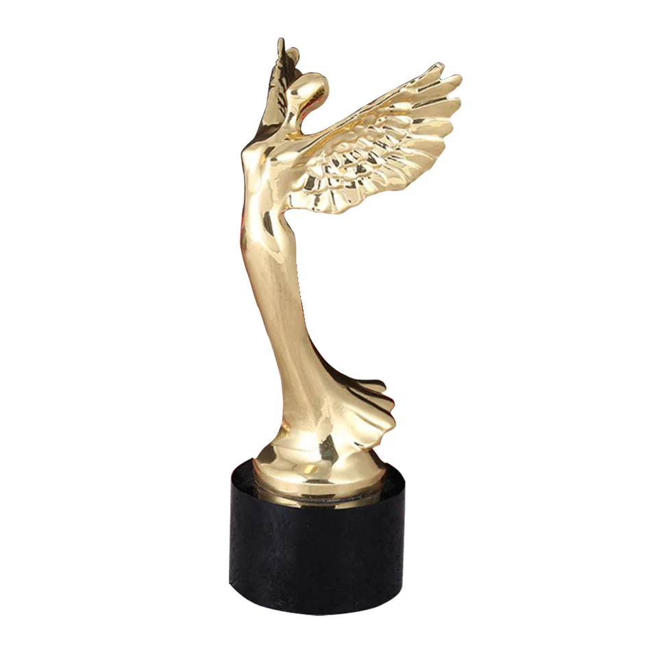 金属金仙子角翅膀奖杯与奥斯卡音乐奖 mlsj-jb221 水晶基地