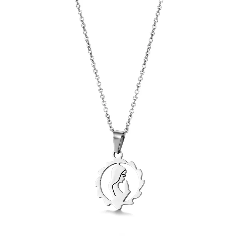 

Fashion Jewelry custom mother mom necklace stainless steel necklace, Silver