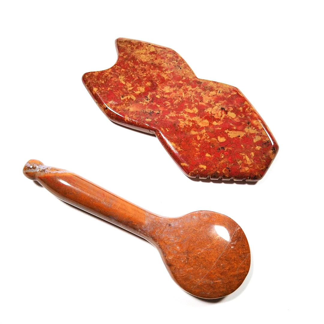 

Private label Spiky Mookaite jasper guasha board spiky guastone