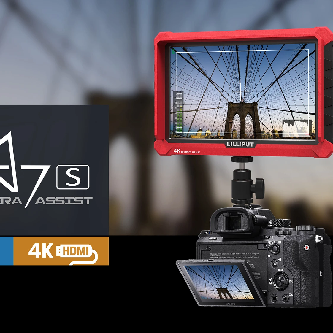 

LILLIPUT A7S 4k Camera Monitor Full HD 7 inch IPS DLSR Field Monitor with 4K for Shooting