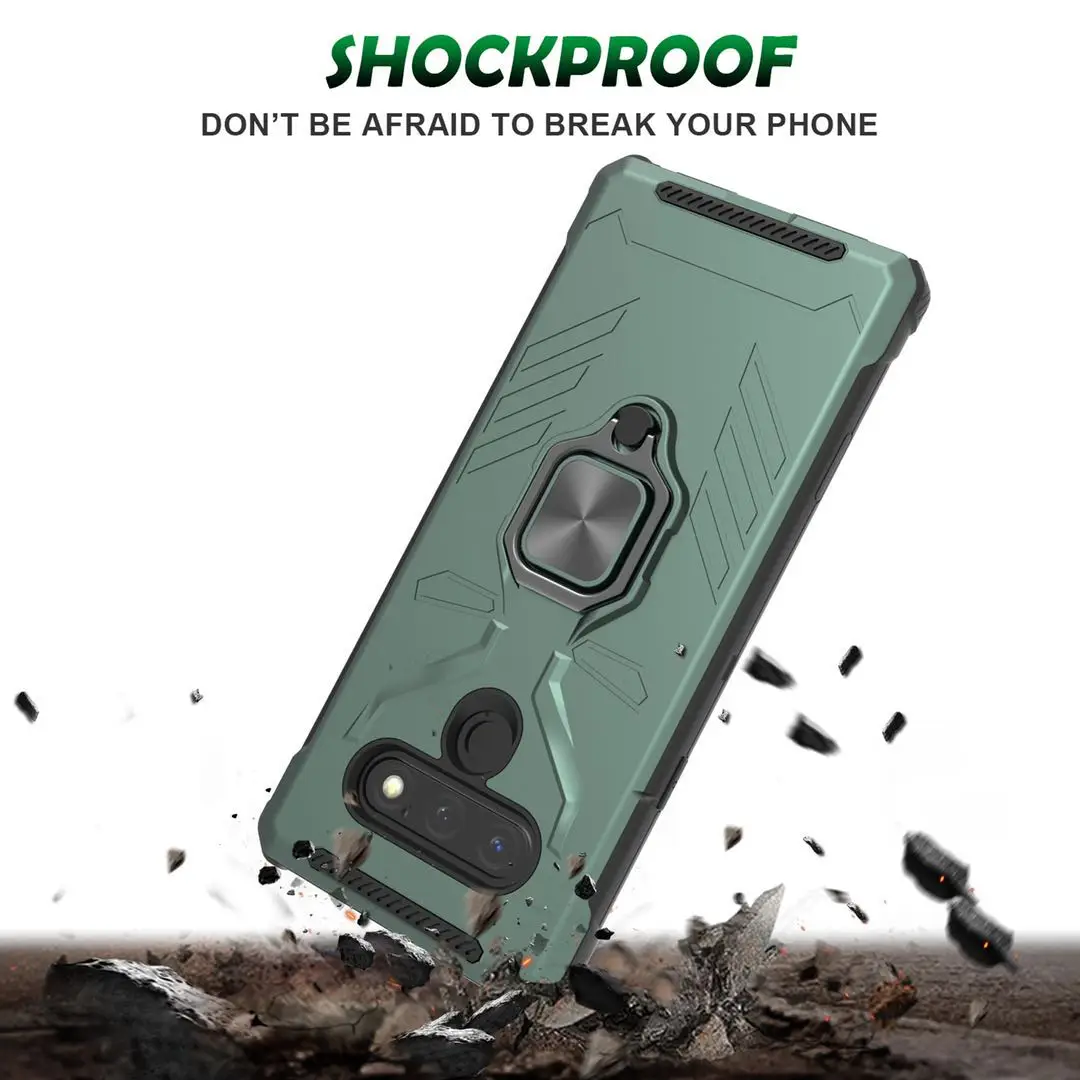 2021 Unique Hard Soft Mobile Cover Phone Cases With Upgraded Ring For