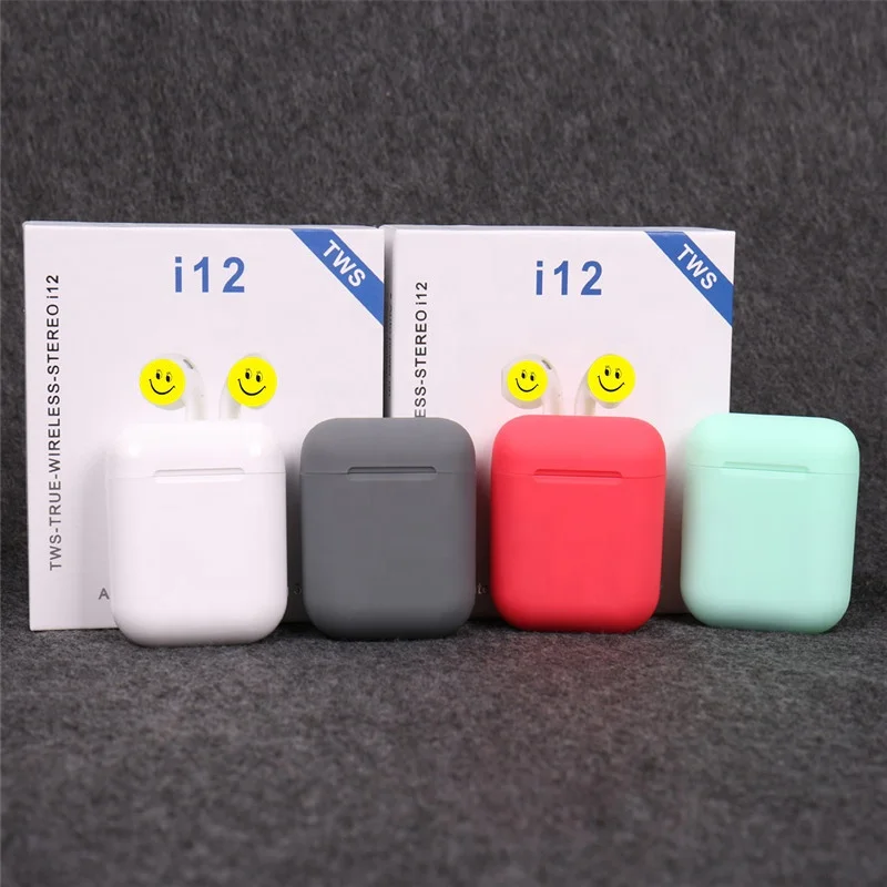 

Mini Sport Wireless Earphones i12 Blue tooth Earbuds Hearing Aids Colorful Hands Free Noise Cancel i12 TWS with Charging Box