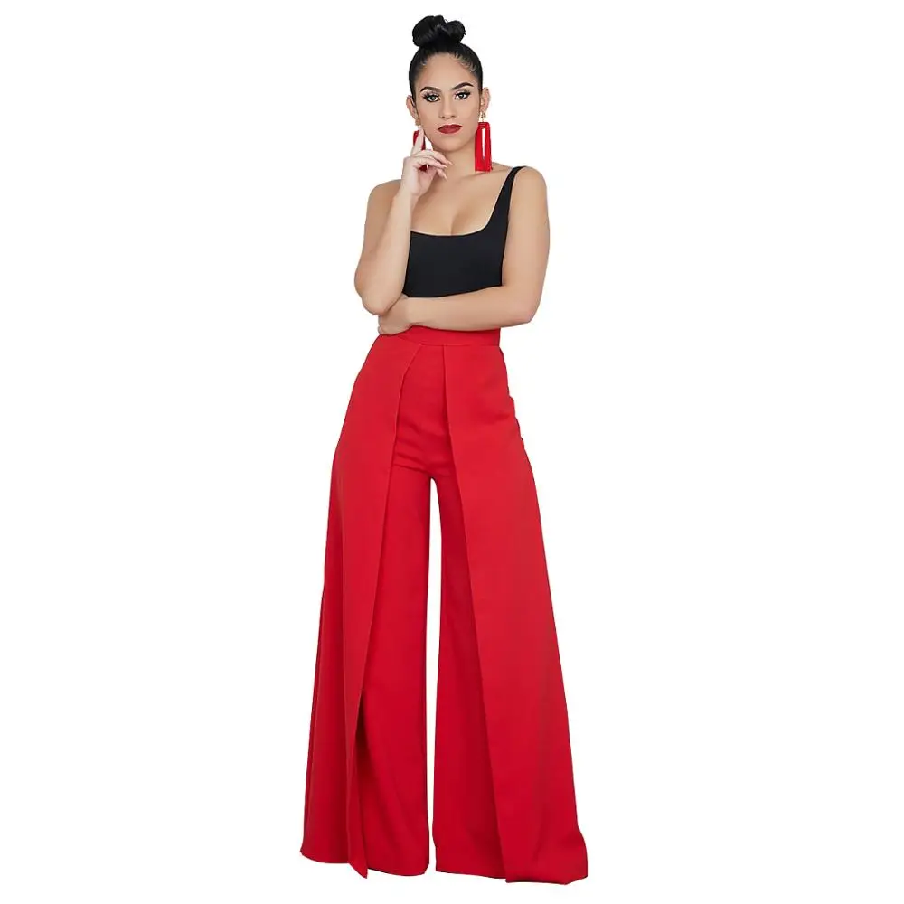 

Extreme Wide Leg Trousers Fashion Womens High Waisted Loose Palazzo Longe Pant Bell-Bottom Trousers Plus Size