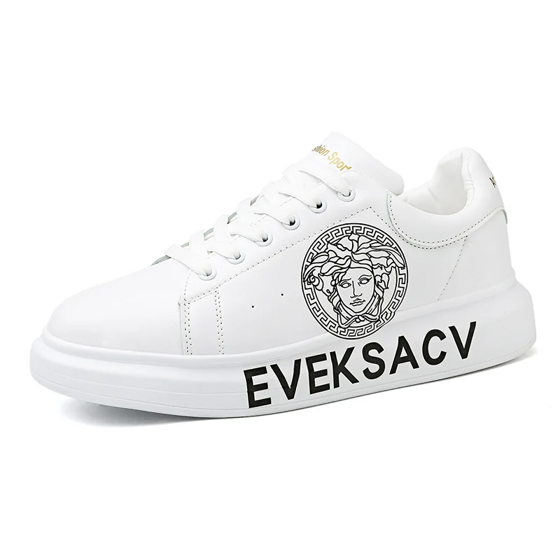 

Custom design shoes white men's casual sneakers UV printing custom logo shoe