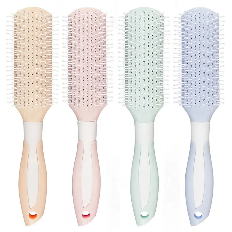 

Vented Comb Straight Curl Hair Use Boutique Plastic Various Color Blue Pink Air Brush Hair Brush, As pics,customized