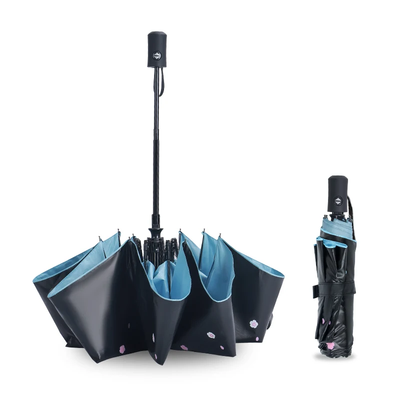 

Cheap Mini Small Uv 300t Automatic Three Folding Rain Umbrella With Pouch Bag
