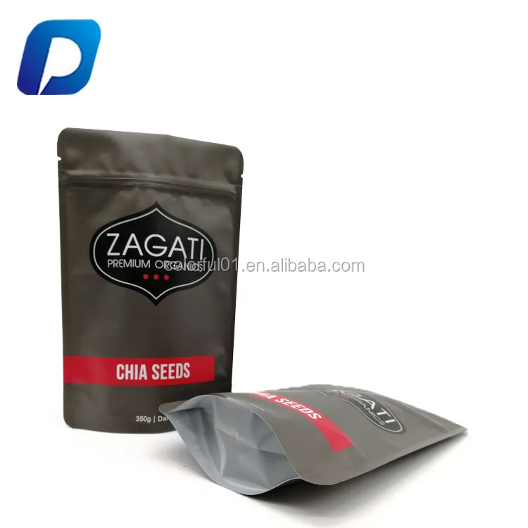 350g Chia Seeds Packaging Bag Zip Lock Stand Up Maylar Bags With Clear