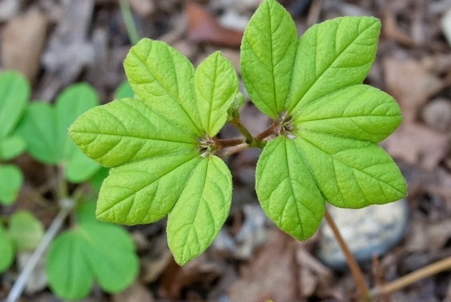 Native plant community in Sicklerville showing wild ginger with companion species