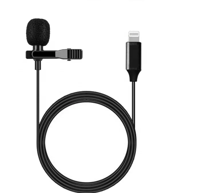 

Mini Portable Microphone Condenser Clip-on Lapel Lavalier Mic Wired Mikrofo/Microfon for iPhone X 8 7 CANON, Black