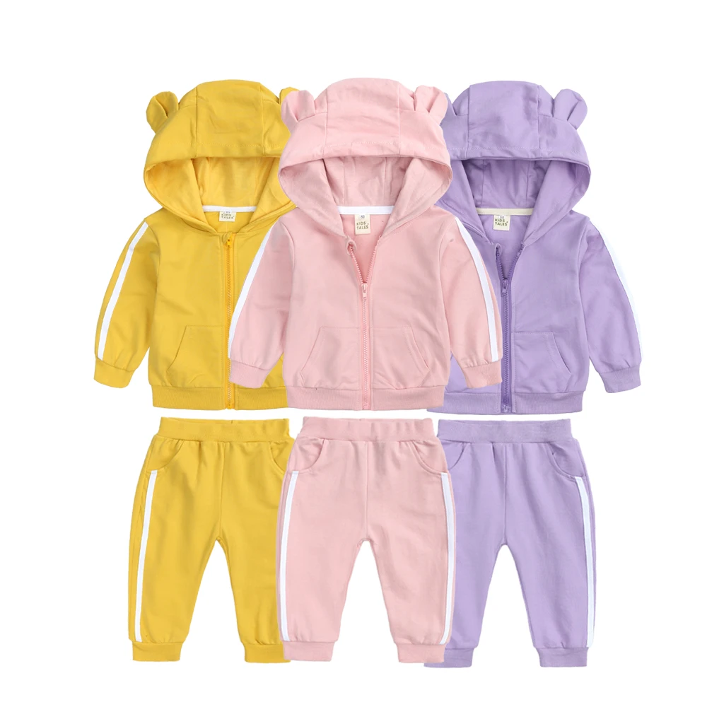 

Spring Autumn Kids Clothing Sets baby boy girl Cotton casual children's wear hoodie + Pant 2 Pcs lovely Clothes Set, As picture